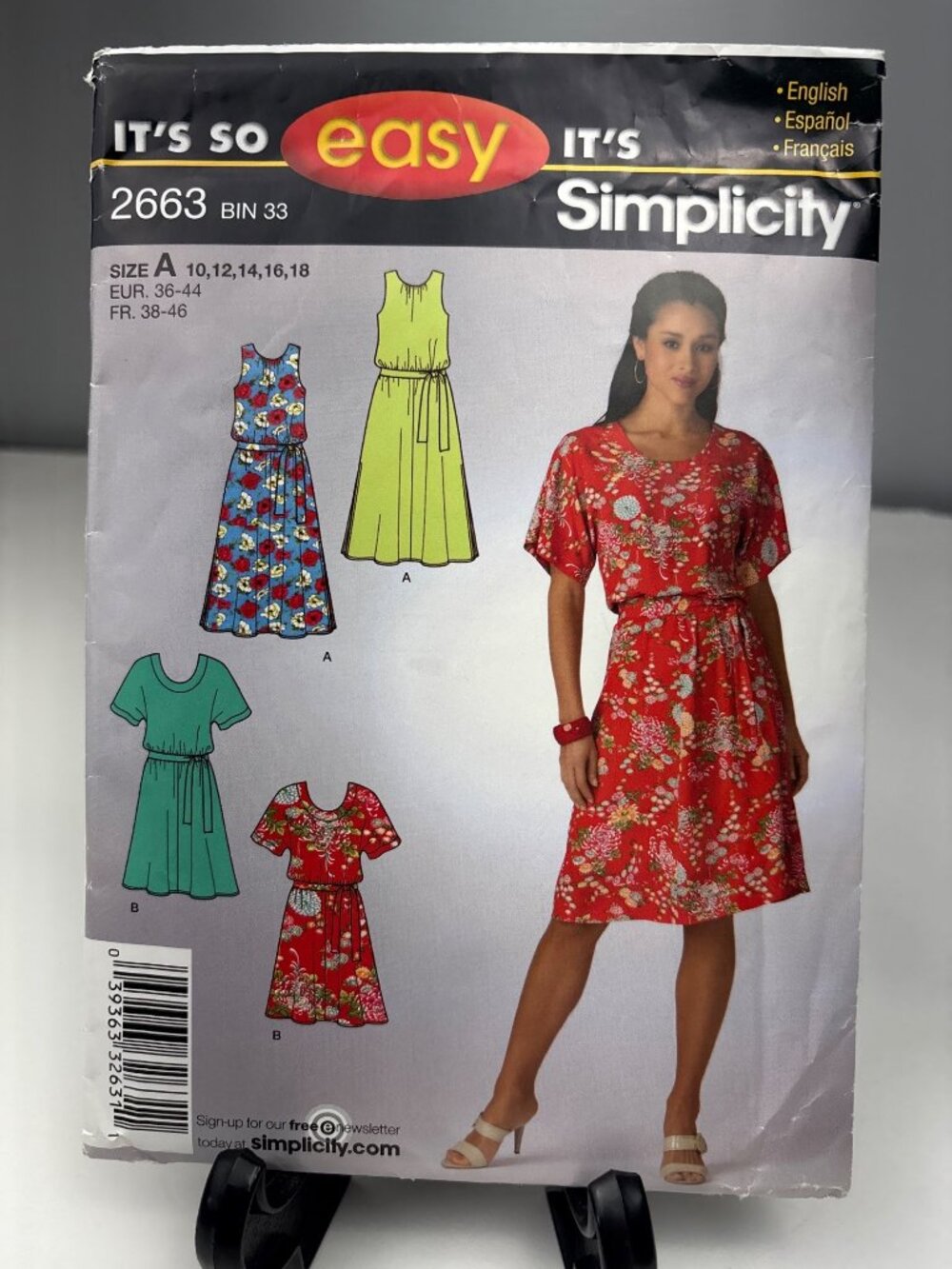 Simplicity 2663 "Its So Easy" Dress Patterns Size 10 12 14 16 18 Uncut